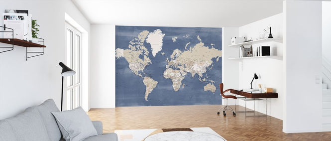 PHOTOWALL / World Map with Cities (e325702)