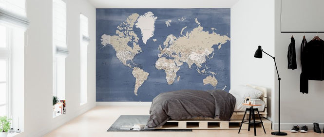 PHOTOWALL / World Map with Cities (e325702)