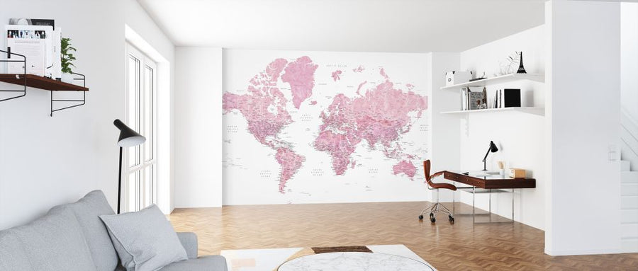 PHOTOWALL / World Map with Cities (e325703)