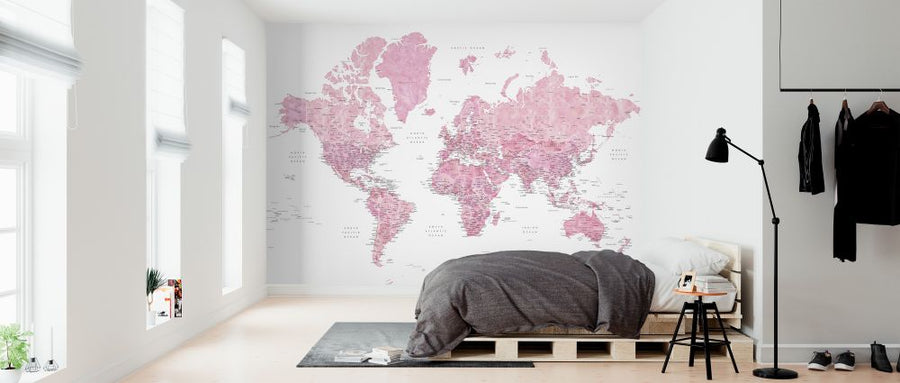 PHOTOWALL / World Map with Cities (e325703)