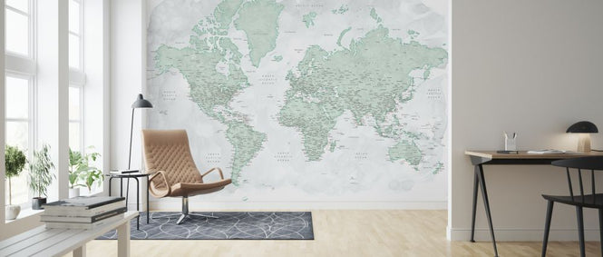 PHOTOWALL / World Map with Cities (e325704)