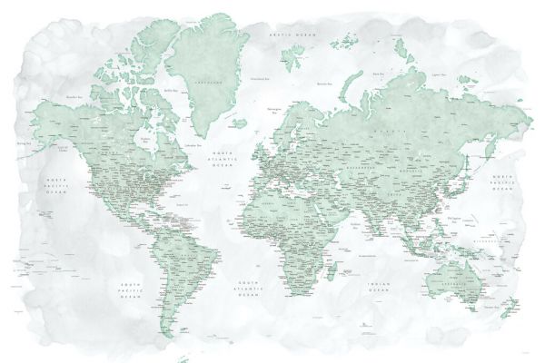 PHOTOWALL / World Map with Cities (e325704)