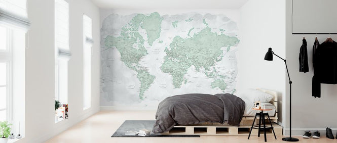 PHOTOWALL / World Map with Cities (e325704)