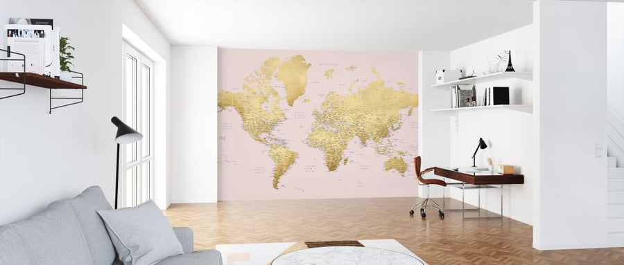 PHOTOWALL / World Map with Cities (e325705)
