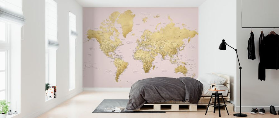 PHOTOWALL / World Map with Cities (e325705)