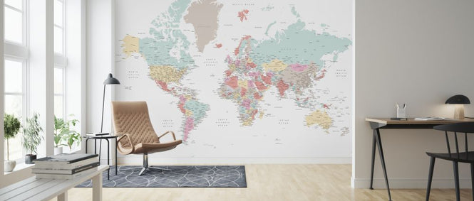 PHOTOWALL / World Map with Cities (e325707)