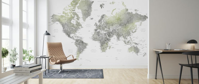 PHOTOWALL / World Map with Cities (e325709)