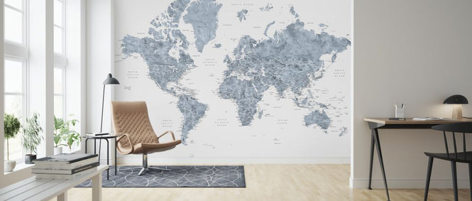 PHOTOWALL / World Map with Cities (e325710)