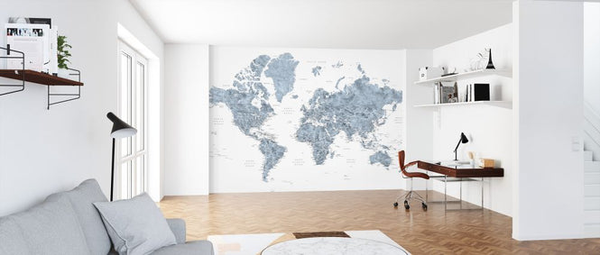 PHOTOWALL / World Map with Cities (e325710)