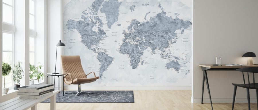 PHOTOWALL / World Map with Cities (e325711)