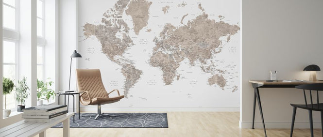 PHOTOWALL / World Map with Cities (e325712)