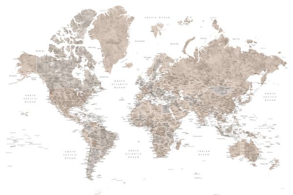 PHOTOWALL / World Map with Cities (e325712)
