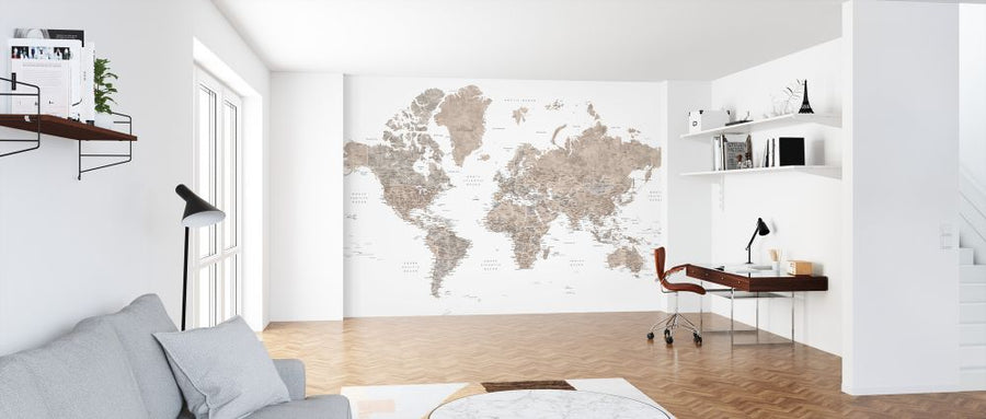 PHOTOWALL / World Map with Cities (e325712)