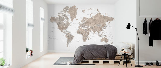 PHOTOWALL / World Map with Cities (e325712)