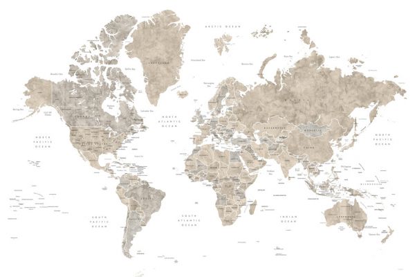 PHOTOWALL / World Map with Countries (e325715)