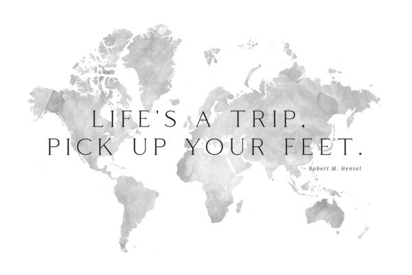 PHOTOWALL / World Map with Hensel Quote (e325716)