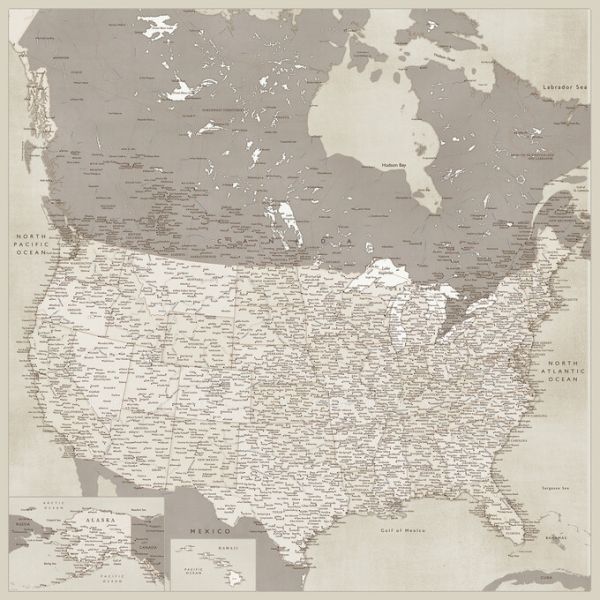 PHOTOWALL / United States Map (e325746)