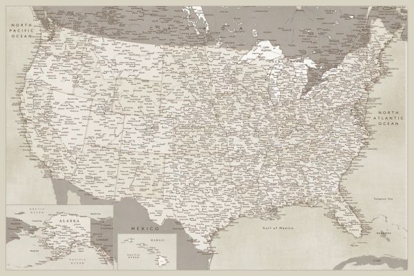 PHOTOWALL / United States Map (e325747)