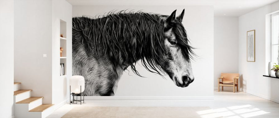 PHOTOWALL / Black and White Horse Portrait III (e327332)