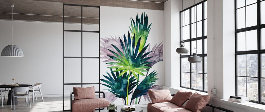 PHOTOWALL / Lustr Twilight Palms III in Pearl White (e327350)