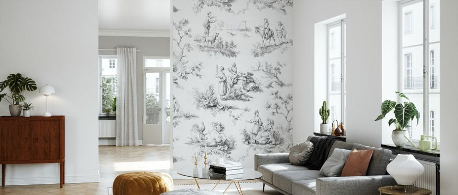 PHOTOWALL / Toile Design in Grey (e327430)