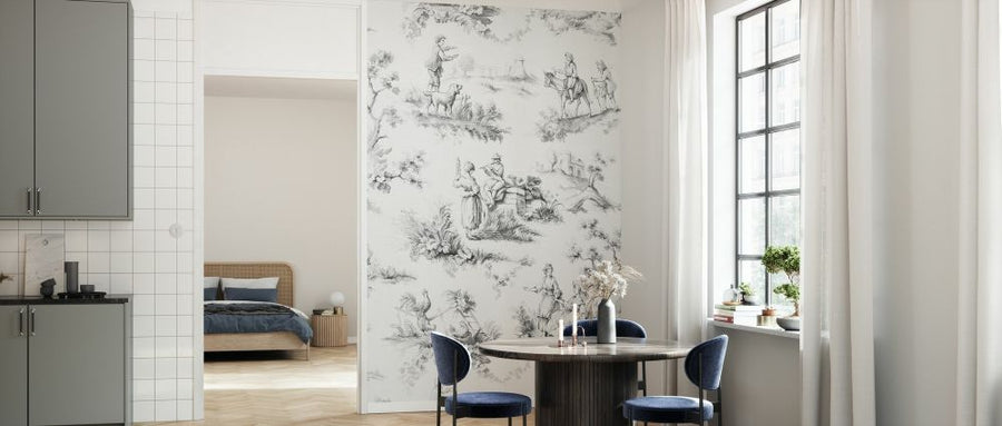 PHOTOWALL / Toile Design in Grey (e327430)