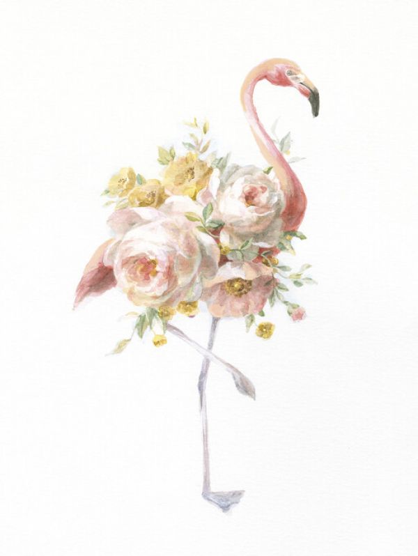 PHOTOWALL / Floral Flamingo (e327943)