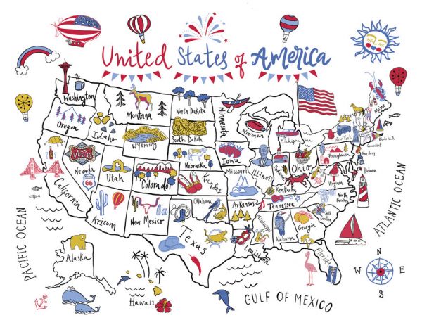 PHOTOWALL / USA Map (e328206)