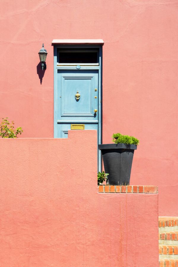 PHOTOWALL / Awesome South Africa - Colorful Houses Salmon Wall (e328619)