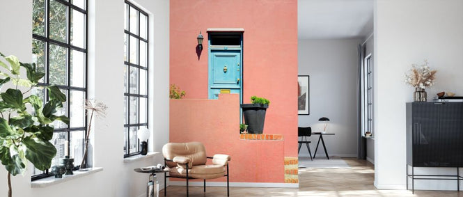 PHOTOWALL / Awesome South Africa - Colorful Houses Salmon Wall (e328619)