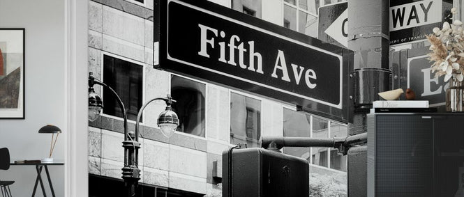 PHOTOWALL / Black Manhattan - Fifth Avenue Sign (e328641)