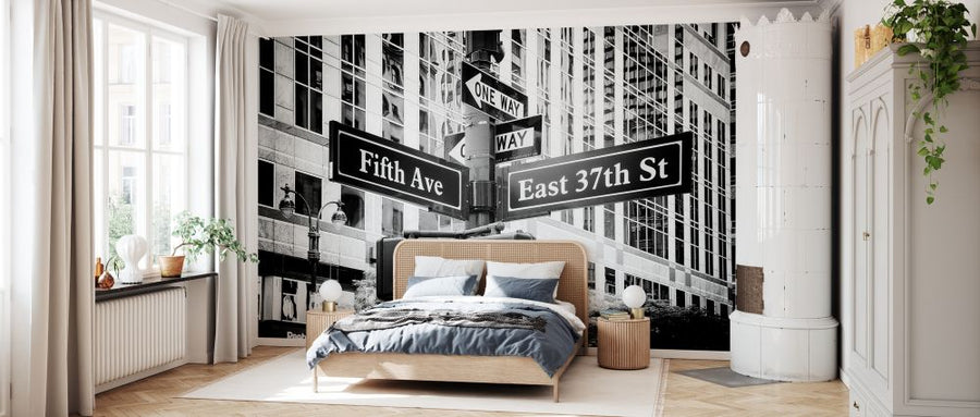 PHOTOWALL / Black Manhattan - Fifth Avenue Sign (e328641)
