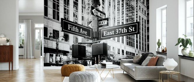 PHOTOWALL / Black Manhattan - Fifth Avenue Sign (e328641)