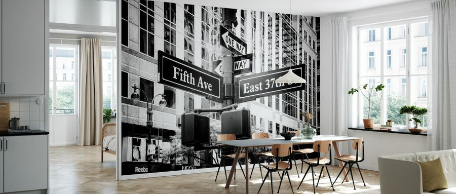 PHOTOWALL / Black Manhattan - Fifth Avenue Sign (e328641)