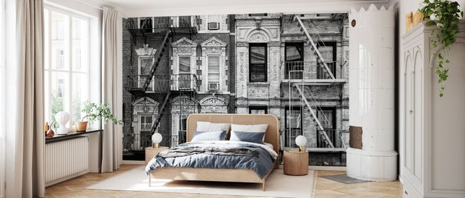 PHOTOWALL / Black Manhattan - Two Fire Escape Stairs (e328643)