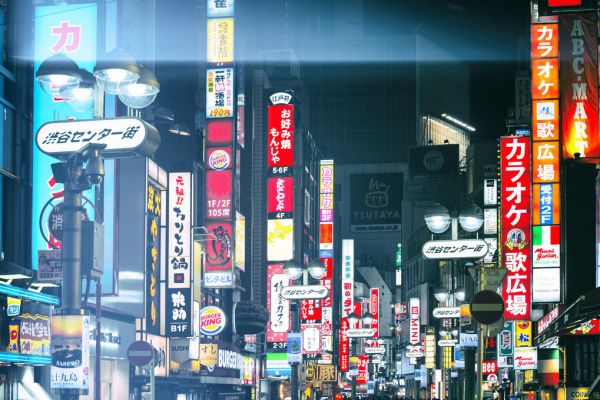 PHOTOWALL / Japan Rising Sun - Shinjuku at Night (e328655)