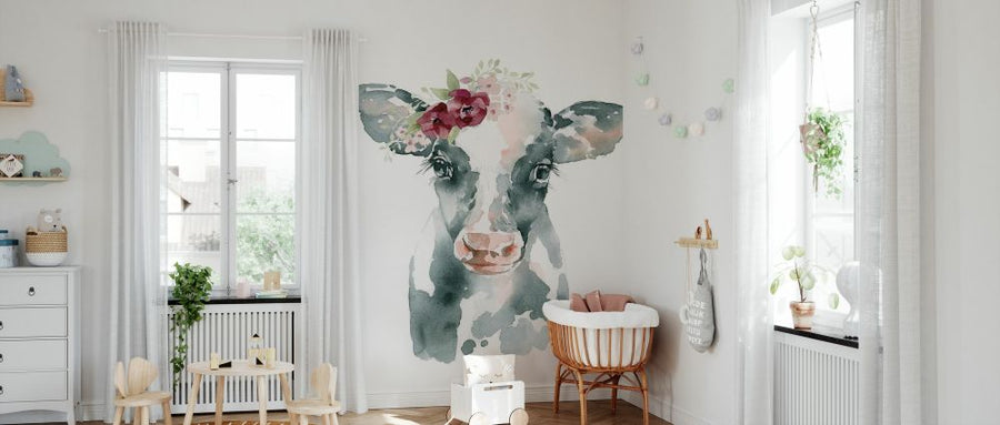 PHOTOWALL / Floral Cow (e328687)