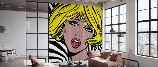 PHOTOWALL / Girl on Zebra Background (e328826)