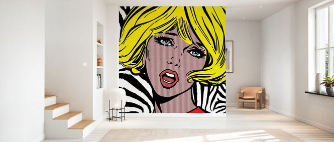 PHOTOWALL / Girl on Zebra Background (e328826)