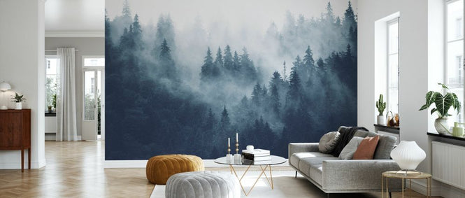 PHOTOWALL / Foggy Forest - Blue (e329778)