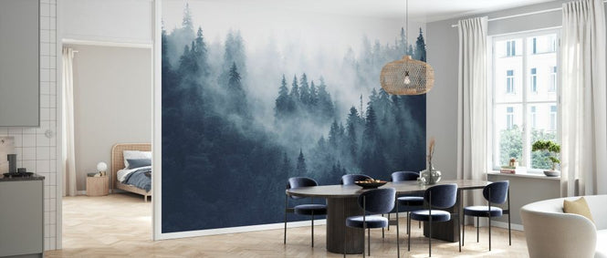 PHOTOWALL / Foggy Forest - Blue (e329778)