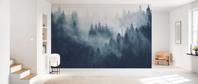 PHOTOWALL / Foggy Forest - Blue (e329778)