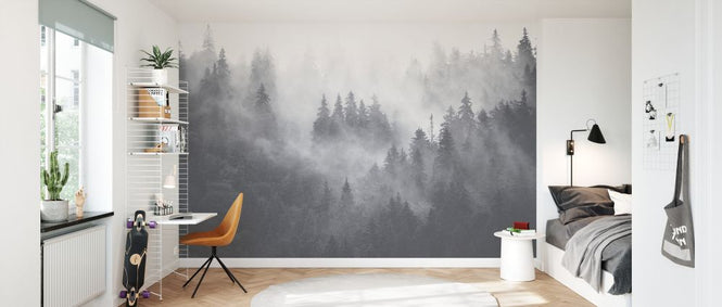 PHOTOWALL / Foggy Forest - Grey (e329780)