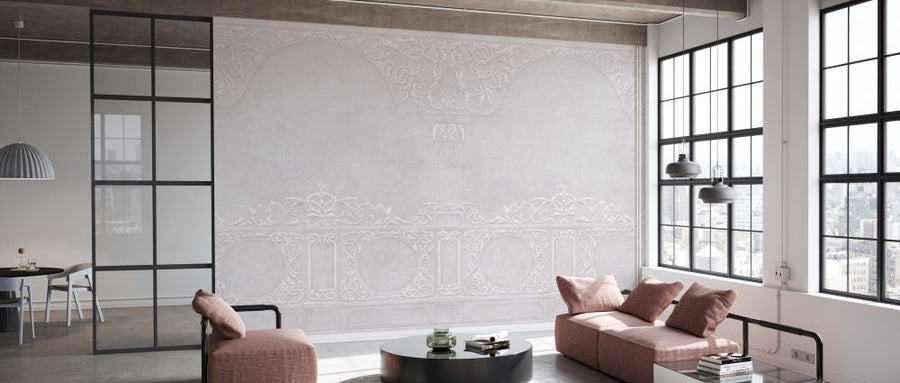 PHOTOWALL / Florence Stucco Decoration - Ash Pink (e329788)