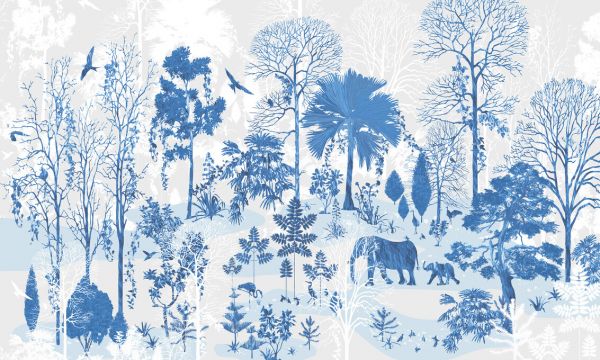 PHOTOWALL / Rain Forest - Blue (e329892)