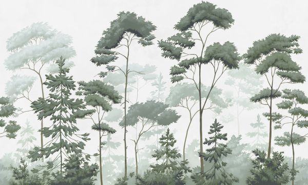 PHOTOWALL / Scandinavian Woodland - Green (e329896)