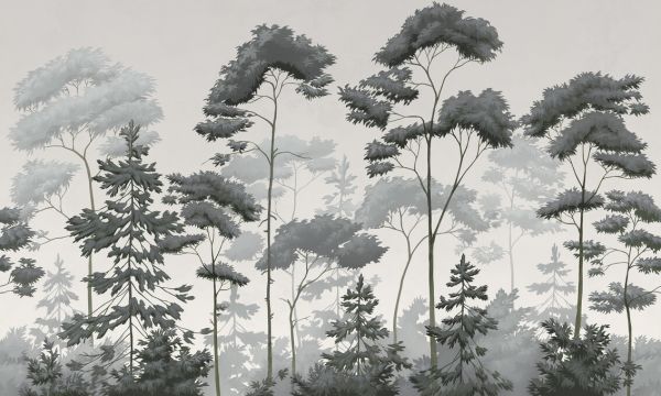 PHOTOWALL / Scandinavian Woodland - Ash Green (e329895)