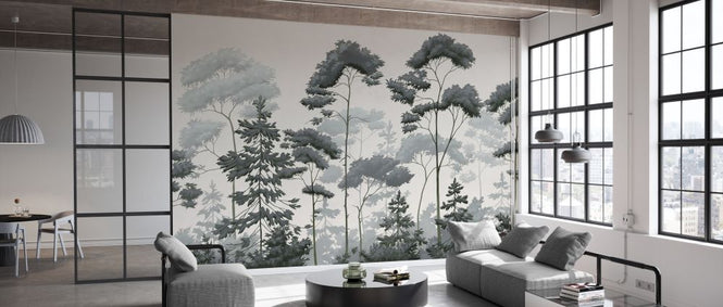 PHOTOWALL / Scandinavian Woodland - Ash Green (e329895)