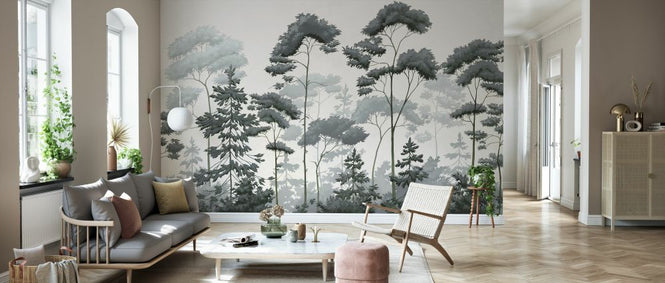 PHOTOWALL / Scandinavian Woodland - Ash Green (e329895)