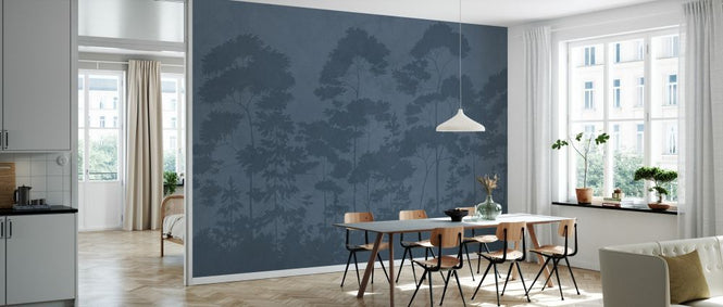 PHOTOWALL / Scandinavian Woodland - Navy Blue (e329898)
